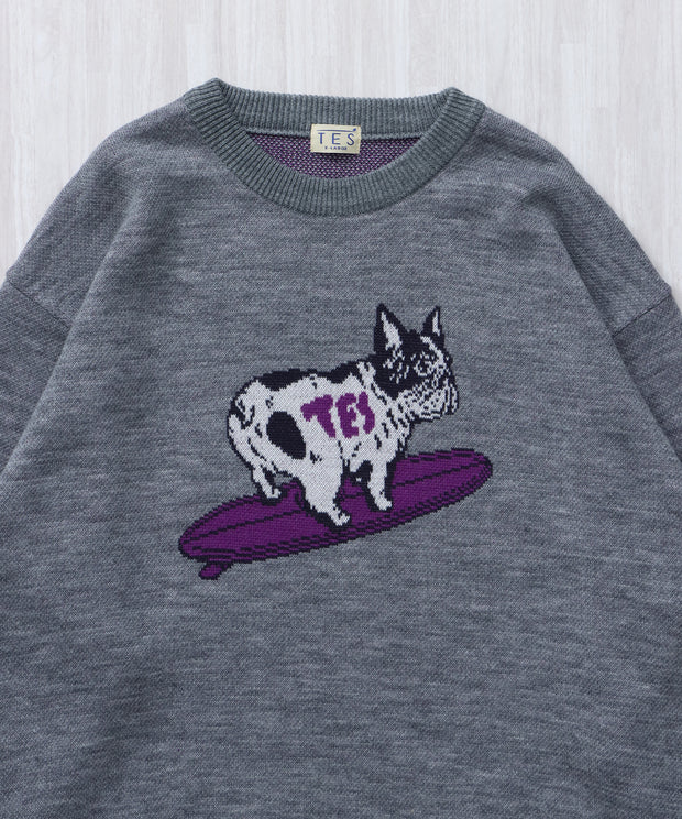 【WEB / FLAG SHOP限定】TES JAPAN MADE  TURN BUHI KNIT CN /クルーネックニット