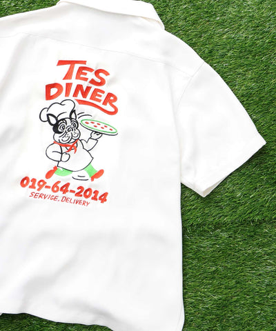 TES PIZZA DINER CREW EMB SHIRT / 半袖シャツ