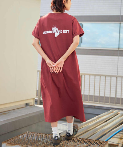 《5月下旬お届け予定》	TES ORGANIC COTTON FLOCK LOGO ONE PIECE / ワンピース