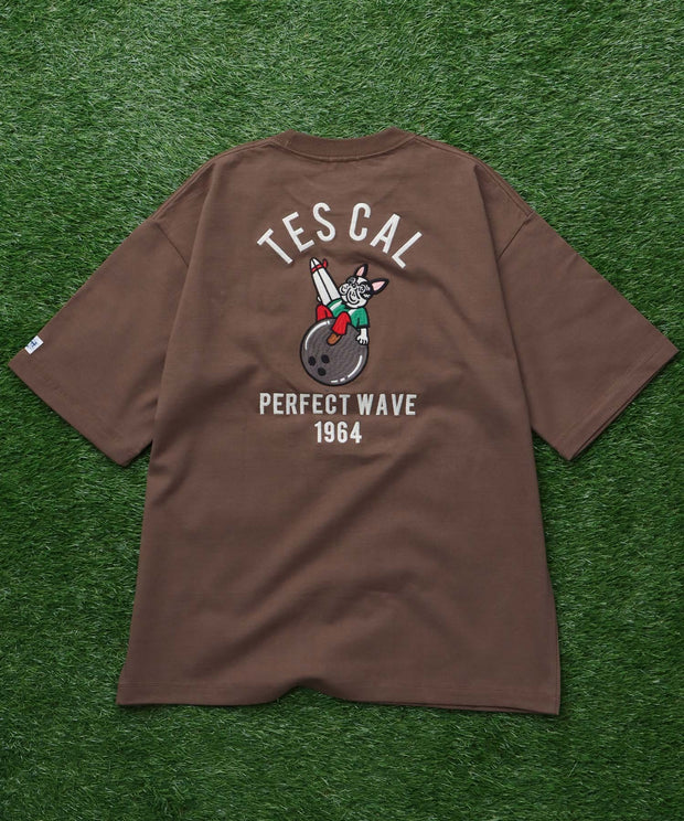 《7月上旬お届け予定》TES BOWLING EMB BIG T-SHIRT / ビッグシルエットTシャツ