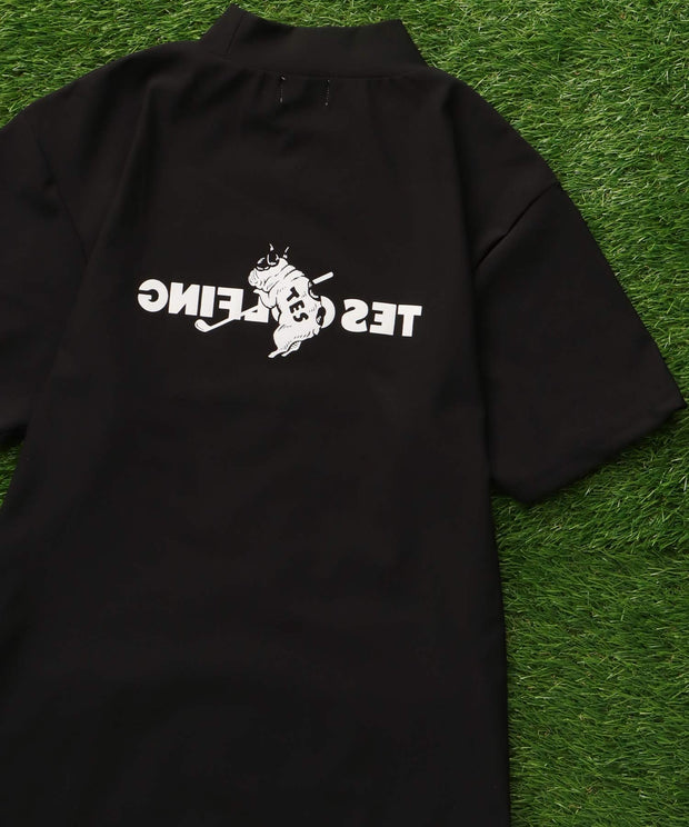 《6月下旬お届け予定》TES GOLF 4WAY STRETCH MOCK NECK GOLFING LOGO / ハイネックTシャツ