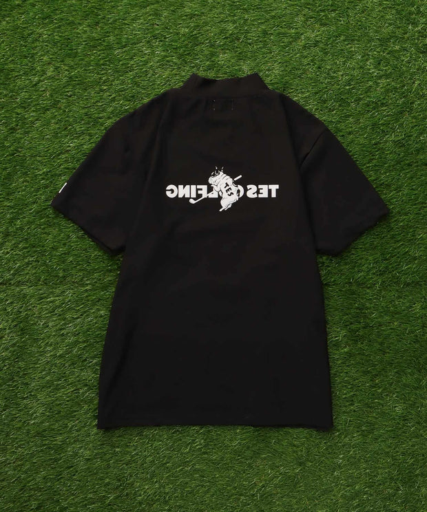 《6月下旬お届け予定》TES GOLF 4WAY STRETCH MOCK NECK GOLFING LOGO / ハイネックTシャツ