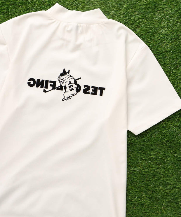 《6月下旬お届け予定》TES GOLF 4WAY STRETCH MOCK NECK GOLFING LOGO / ハイネックTシャツ