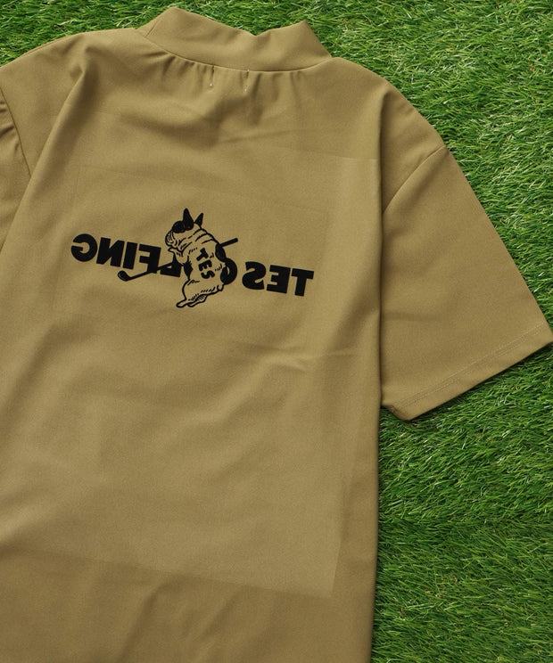 《6月下旬お届け予定》TES GOLF 4WAY STRETCH MOCK NECK GOLFING LOGO / ハイネックTシャツ
