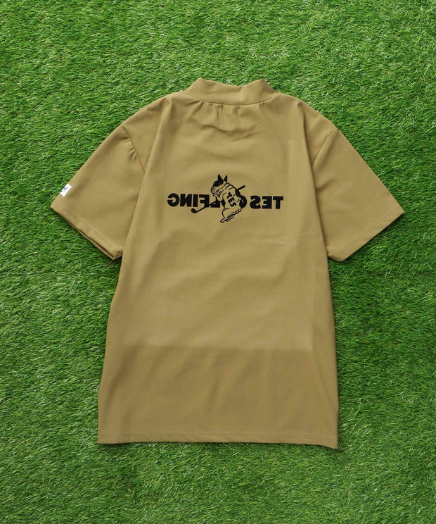 《6月下旬お届け予定》TES GOLF 4WAY STRETCH MOCK NECK GOLFING LOGO / ハイネックTシャツ