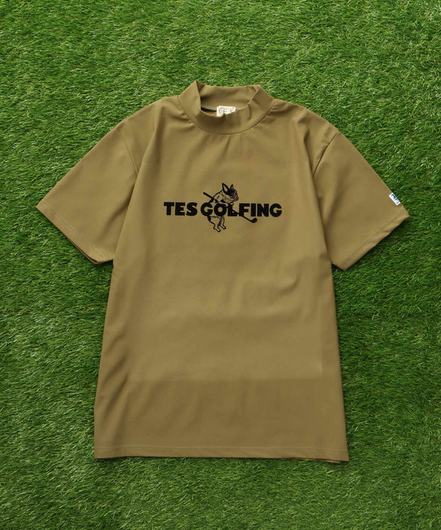 《6月下旬お届け予定》TES GOLF 4WAY STRETCH MOCK NECK GOLFING LOGO / ハイネックTシャツ