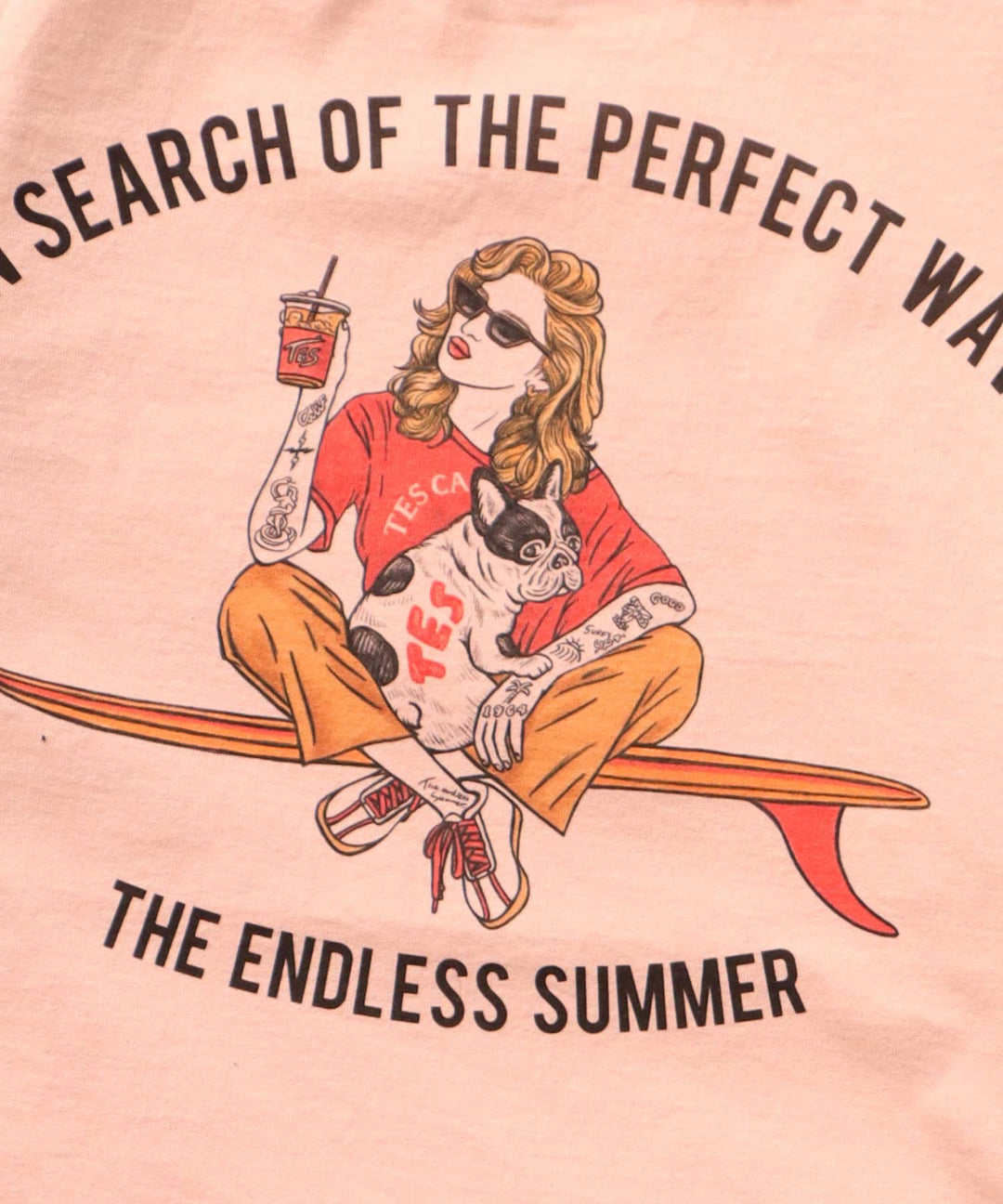 新品 Mサイズ TES エンドレスサマー マリブスター Tシャツ ドリンク ホワイト The Endless Summer MALIBU STAR T-SHIRT DRINK WHITE The Endless Summer エンドレスサマー TES MALIBU GIRL T-SHIRT