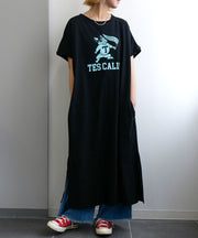 《6月下旬お届け予定》TES ORGANIC COTTON FLOCK COLLAGE BUHI ONE PIECE / ワンピース