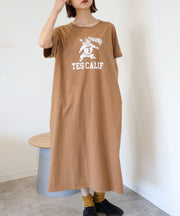 《6月下旬お届け予定》TES ORGANIC COTTON FLOCK COLLAGE BUHI ONE PIECE / ワンピース