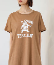 《6月下旬お届け予定》TES ORGANIC COTTON FLOCK COLLAGE BUHI ONE PIECE / ワンピース