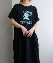 《6月下旬お届け予定》TES ORGANIC COTTON FLOCK COLLAGE BUHI ONE PIECE / ワンピース