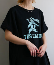 《6月下旬お届け予定》TES ORGANIC COTTON FLOCK COLLAGE BUHI ONE PIECE / ワンピース