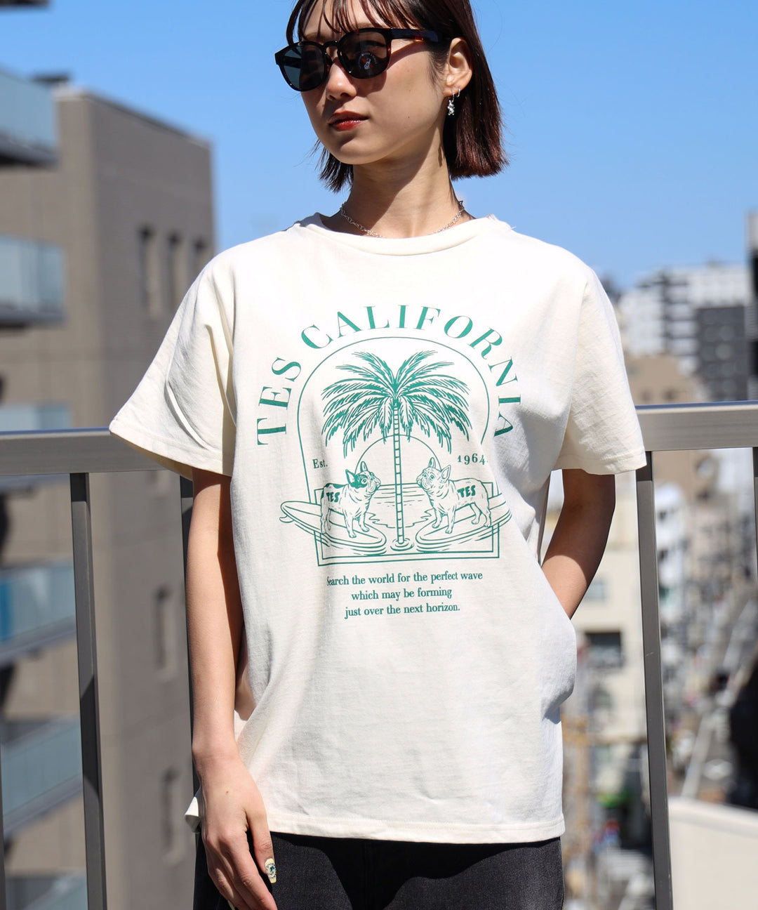 tシャツ HALLMARK FLOCKY LOGO TEE Tシャツ レディース カレッジロゴフロッキープリントTシャツ[pm264a] | レディース