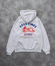 《10月下旬お届け予定》TES GOOD TIMES EMB BIG SWEAT ZIP PARKA / スウェットパーカー