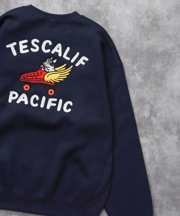 《10月下旬お届け予定》TES 60s ROLLER DERBY EMB BIG SWEAT / クルーネックスウェット