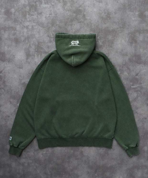 《10月下旬お届け予定》TES LOCAL CREW PIGMENT BIG SWEAT PARKA / スウェットパーカー
