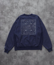《10月下旬お届け予定》TES BANDANA EMB PIGMENT BIG SWEAT / クルーネックスウェット