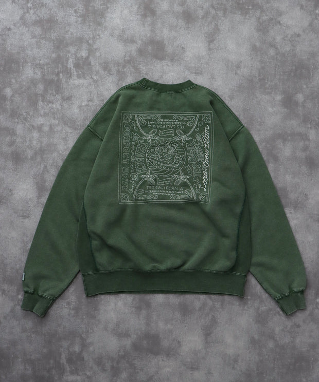《10月下旬お届け予定》TES BANDANA EMB PIGMENT BIG SWEAT / クルーネックスウェット