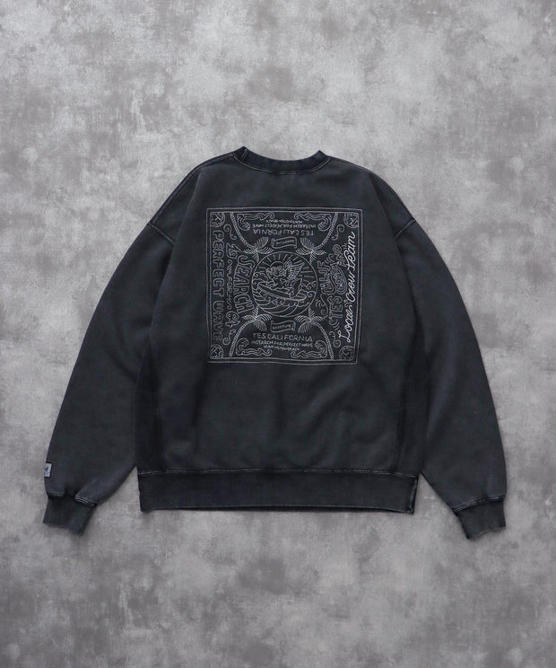 《10月下旬お届け予定》TES BANDANA EMB PIGMENT BIG SWEAT / クルーネックスウェット