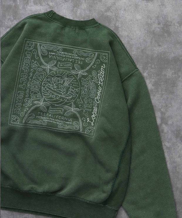 《10月下旬お届け予定》TES BANDANA EMB PIGMENT BIG SWEAT / クルーネックスウェット