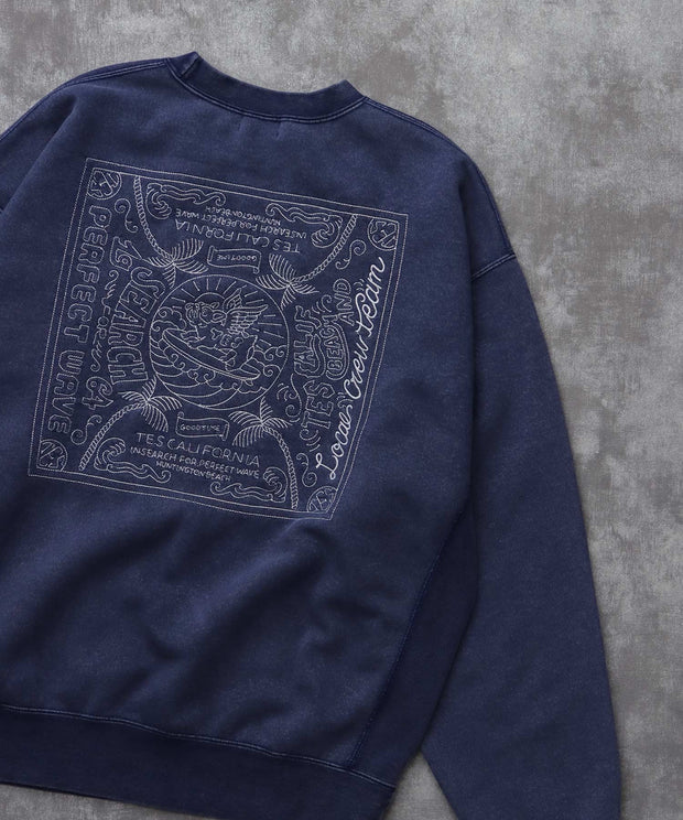 《10月下旬お届け予定》TES BANDANA EMB PIGMENT BIG SWEAT / クルーネックスウェット