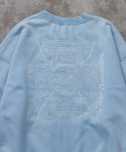 《10月下旬お届け予定》TES BANDANA EMB PIGMENT BIG SWEAT / クルーネックスウェット