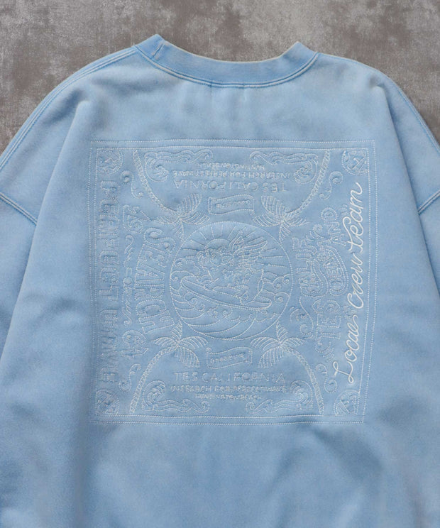 《10月下旬お届け予定》TES BANDANA EMB PIGMENT BIG SWEAT / クルーネックスウェット