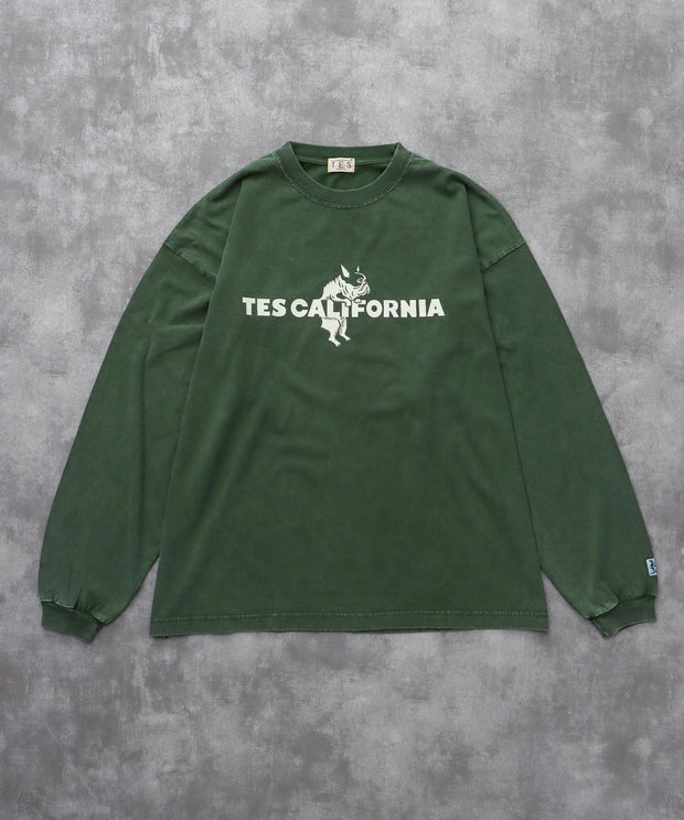 《10月下旬お届け予定》TES CALIFORNIA LOGO PIGMENT LONG SLEEVE BIG T-SHIRT / ロンT