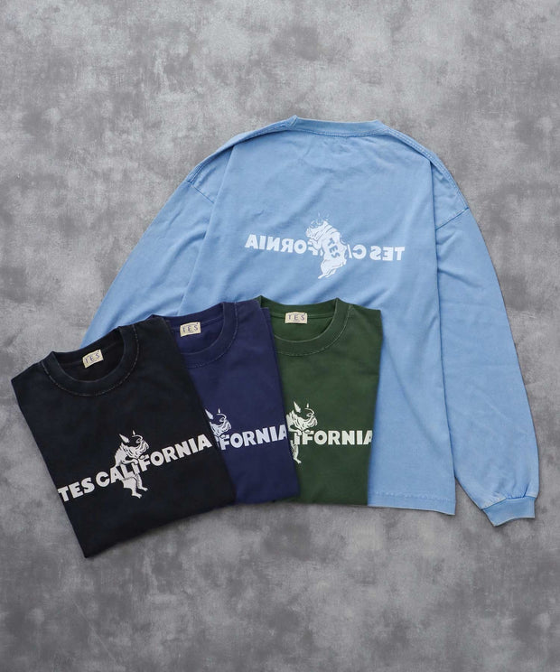 《10月下旬お届け予定》TES CALIFORNIA LOGO PIGMENT LONG SLEEVE BIG T-SHIRT / ロンT
