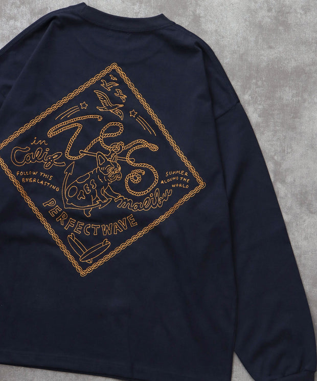 《10月下旬お届け予定》TES BANDANA EMB LONG SLEEVE BIG T-SHIRT / ロンT