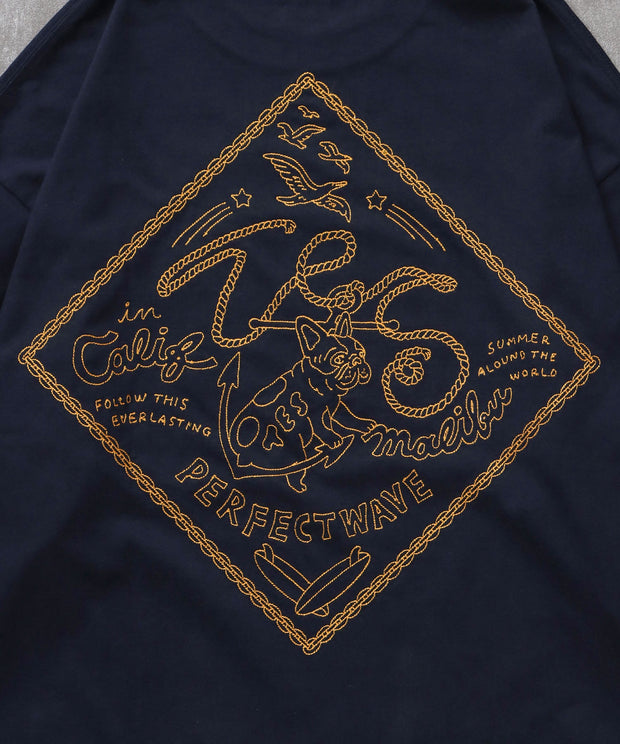 《10月下旬お届け予定》TES BANDANA EMB LONG SLEEVE BIG T-SHIRT / ロンT