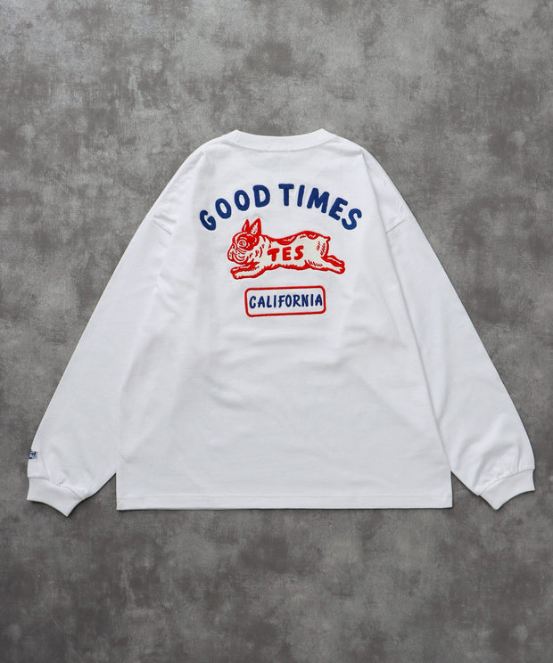 《10月下旬お届け予定》 TES GOOD TIMES EMB LONG SLEEVE BIG T-SHIRT / ロンT