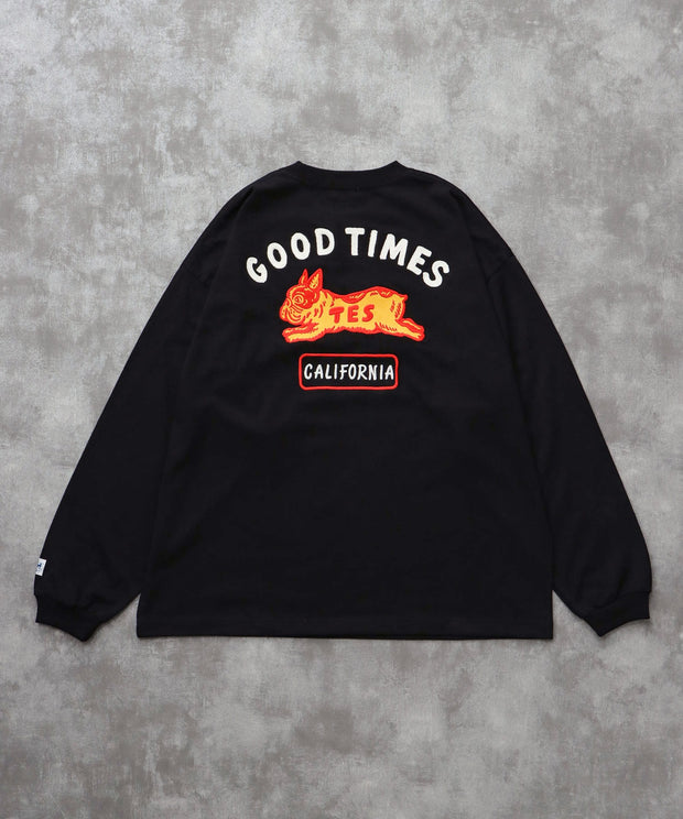 《10月下旬お届け予定》 TES GOOD TIMES EMB LONG SLEEVE BIG T-SHIRT / ロンT