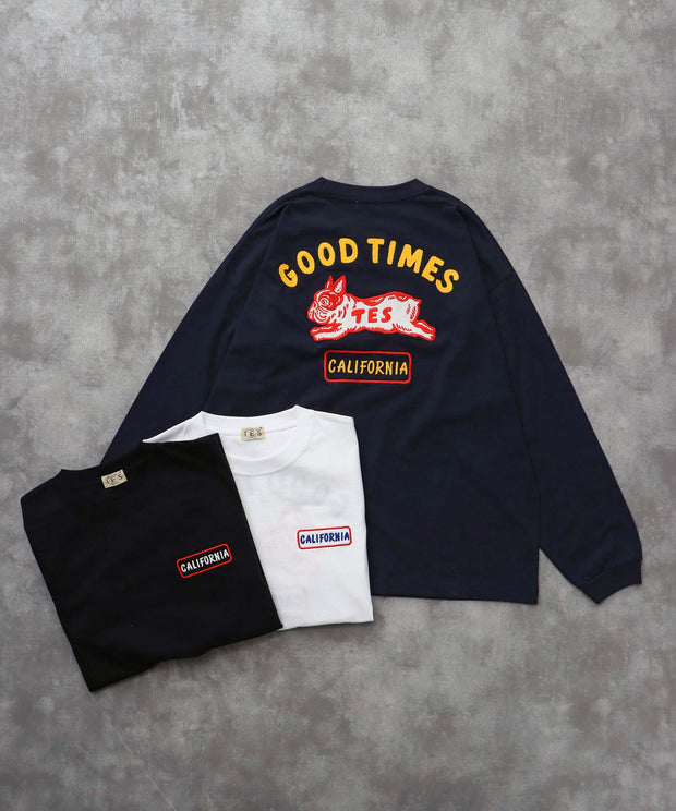 《10月下旬お届け予定》 TES GOOD TIMES EMB LONG SLEEVE BIG T-SHIRT / ロンT