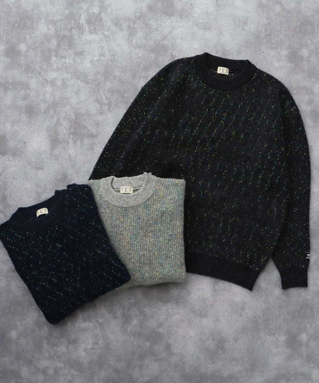 《11月下旬お届け予定》TES MIX COLOR NEP WOOL KNIT / クルーネックニット