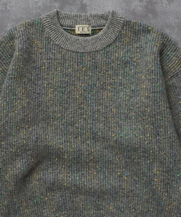 《11月下旬お届け予定》TES MIX COLOR NEP WOOL KNIT / クルーネックニット