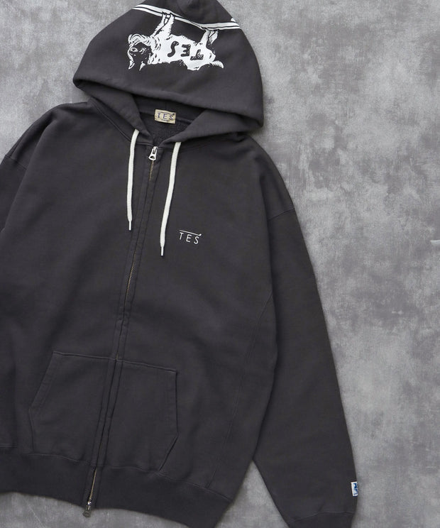 《10月下旬お届け予定》TES LOCAL CREW ZIP PARKA / スウェットパーカー