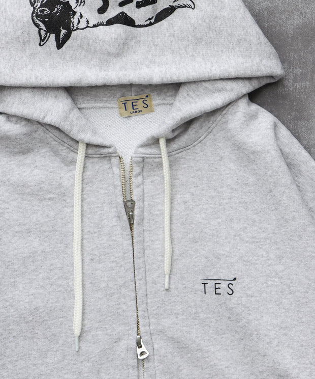 《10月下旬お届け予定》TES LOCAL CREW ZIP PARKA / スウェットパーカー