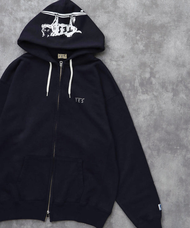《10月下旬お届け予定》TES LOCAL CREW ZIP PARKA / スウェットパーカー