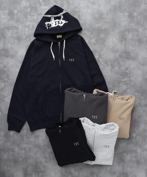 《10月下旬お届け予定》TES LOCAL CREW ZIP PARKA / スウェットパーカー