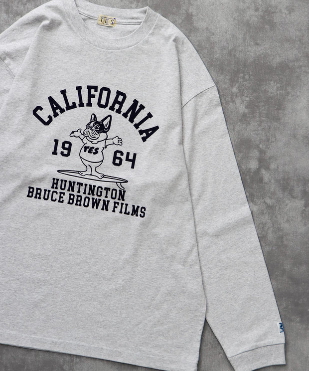 《9月下旬お届け予定》	TES COLLEGE FLOCK PT LONG SLEEVE T-SHIRT / ロンT