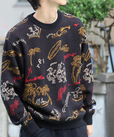 《12月下旬お届け予定》【WEB / FLAG SHOP限定】ALOHA JQ KNIT CREW NECK / クルーネックニット