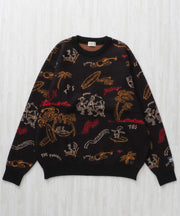 《12月下旬お届け予定》【WEB / FLAG SHOP限定】ALOHA JQ KNIT CREW NECK / クルーネックニット