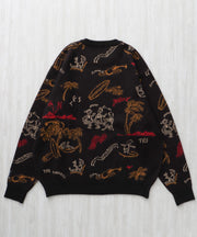 《12月下旬お届け予定》【WEB / FLAG SHOP限定】ALOHA JQ KNIT CREW NECK / クルーネックニット