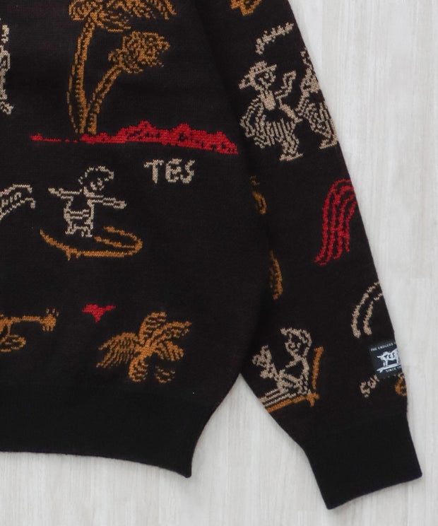 《12月下旬お届け予定》【WEB / FLAG SHOP限定】ALOHA JQ KNIT CREW NECK / クルーネックニット