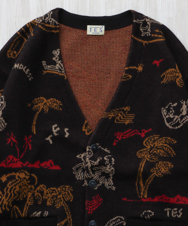 《12月下旬お届け予定》【WEB / FLAG SHOP限定】ALOHA JQ KNIT CARDIGAN / ニットカーディガン