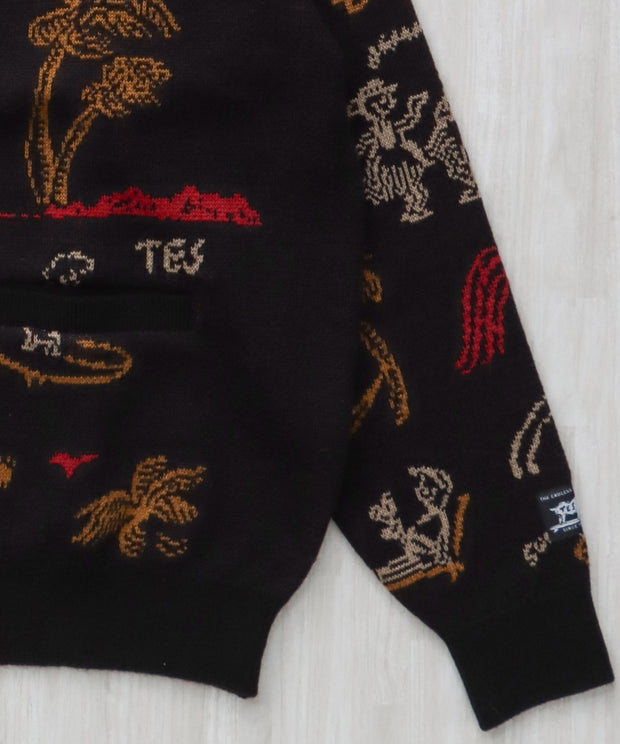 《12月下旬お届け予定》【WEB / FLAG SHOP限定】ALOHA JQ KNIT CARDIGAN / ニットカーディガン