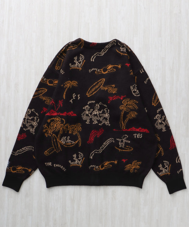 《12月下旬お届け予定》【WEB / FLAG SHOP限定】ALOHA JQ KNIT CARDIGAN / ニットカーディガン