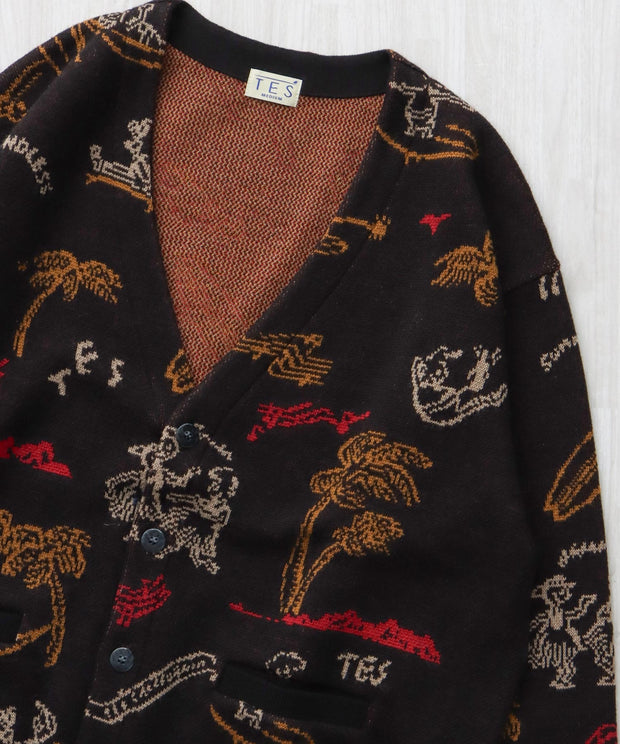 《12月下旬お届け予定》【WEB / FLAG SHOP限定】ALOHA JQ KNIT CARDIGAN / ニットカーディガン