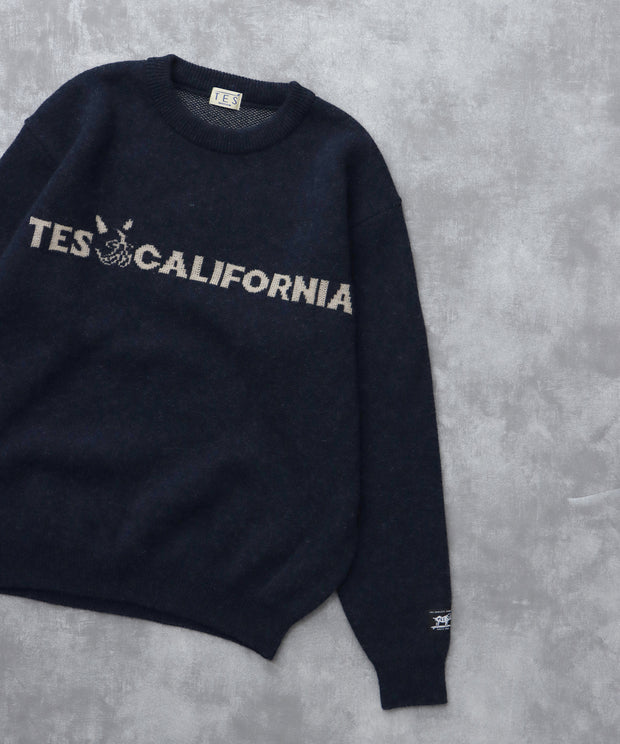 《11月下旬お届け予定》TES LOGO JQ WOOL KNIT / クルーネックニット